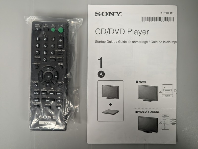 RMT-D197A Sub RMT-D197P Remote For Sony CD DVD Player DVP-SR510H, WITH MANUAL