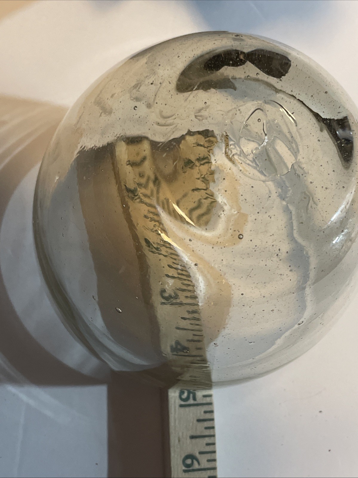 Jan Barboglio Hand Blown Glass Bowl w/ Laurel Wreath Forged Iron Lotus Marked