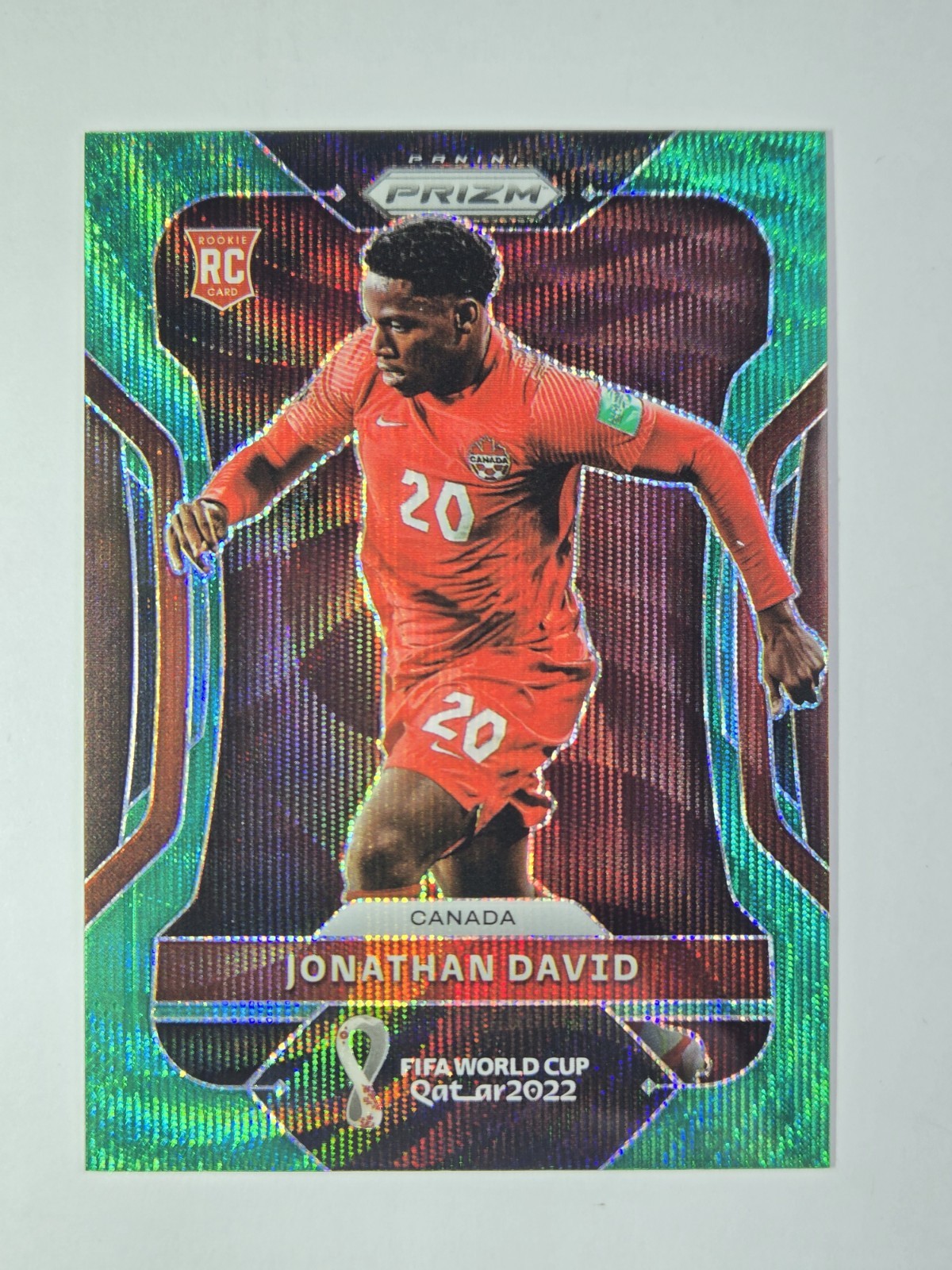 2022 Panini Prizm World Cup Qatar - Jonathan David #49 Green Wave Rookie Canada