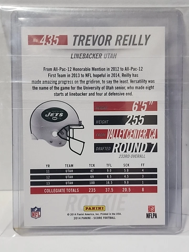 2014 Panini Hot Rookies - Rookie Trevor Reilly #435 Gold Zone /50 (RC) - Image 2 of 2