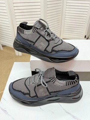 Berluti Men's Blue & Grey Color-Block Fabric Fashion Casual Shoes (EU 44)