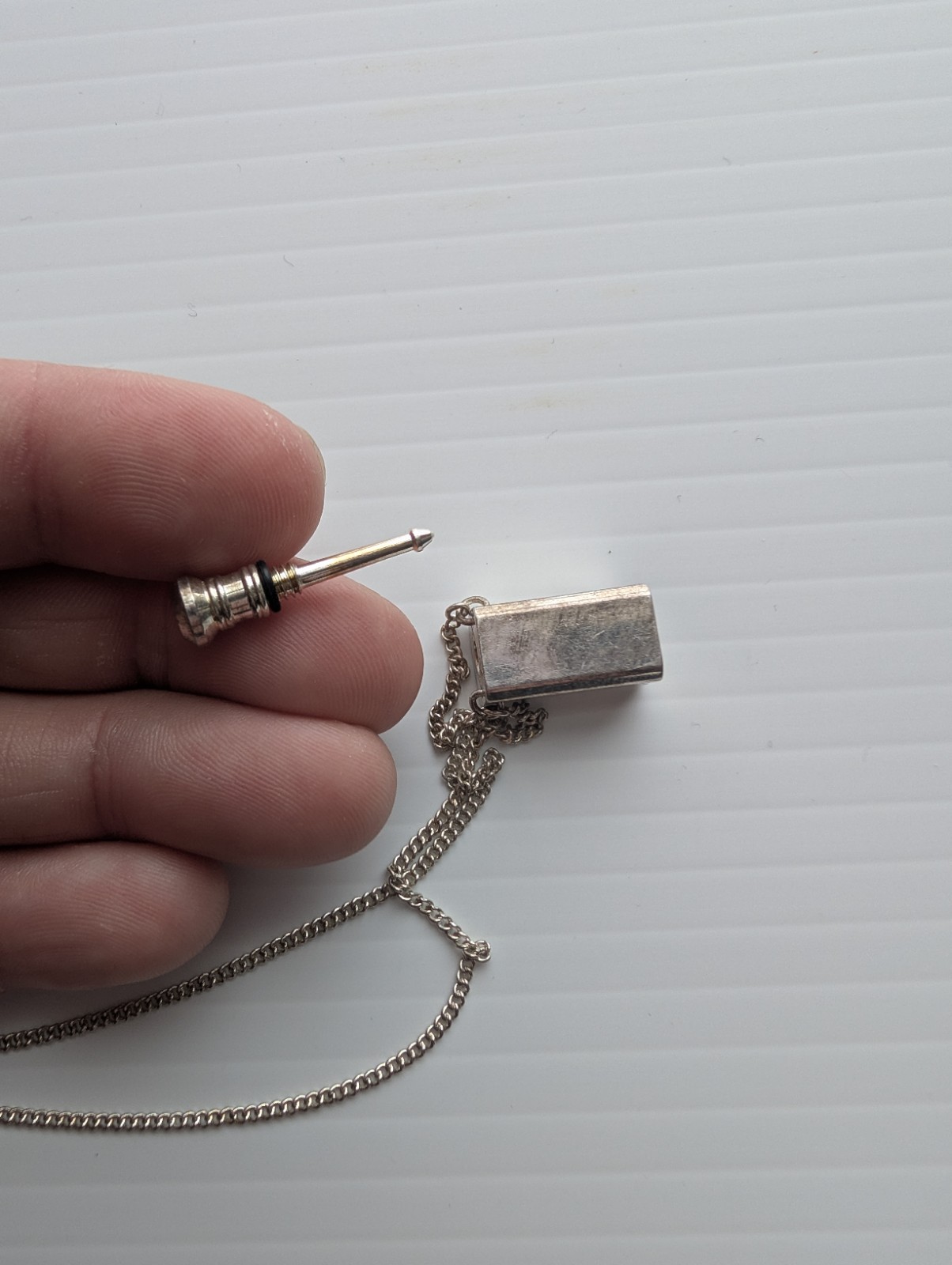 Vintage Silver Plated Rectangle Shape Perfume Poi… - image 5