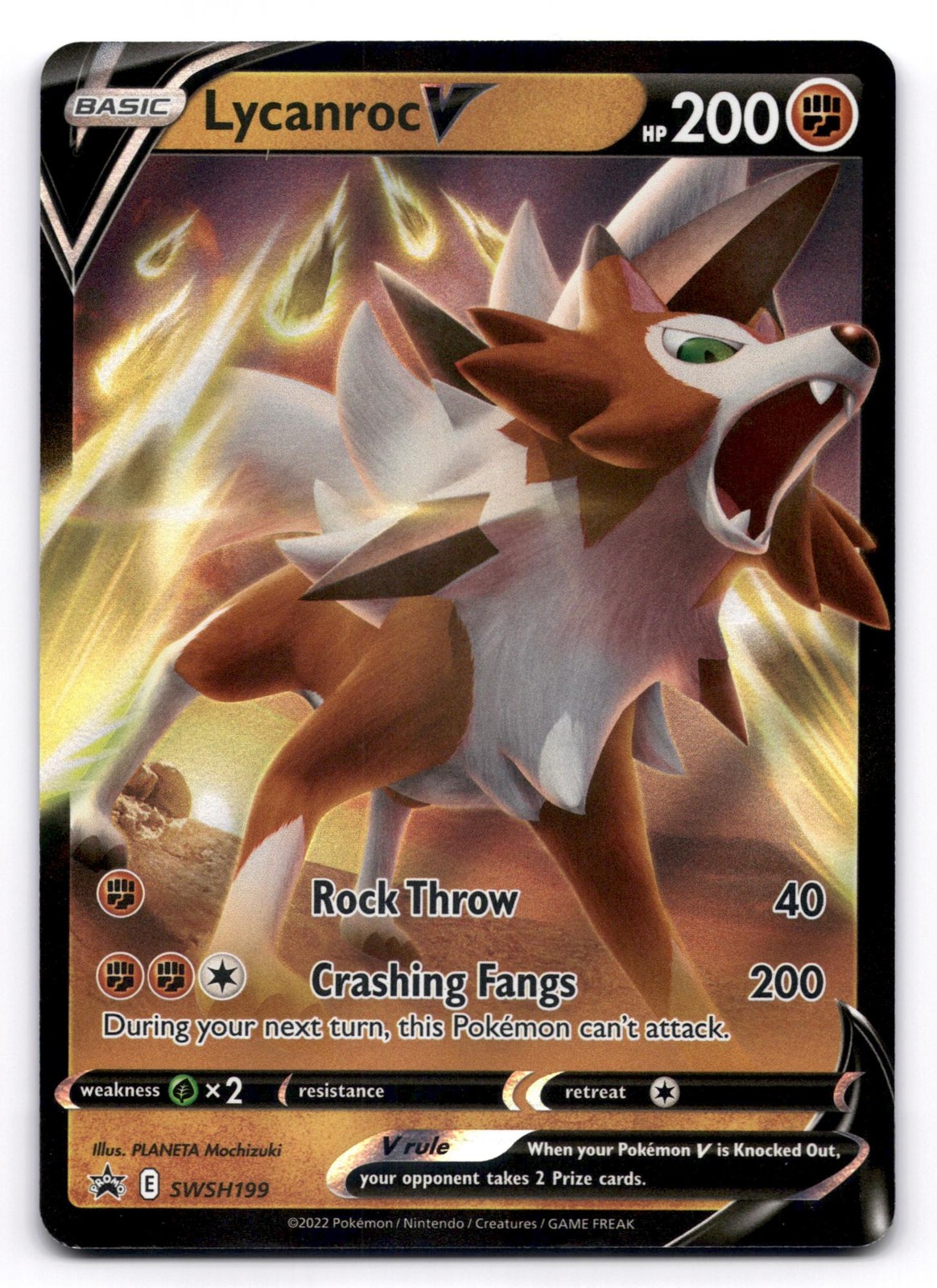 Lycanroc V NM SWSH199 Holo Sword & Shield Promo Holo Promo