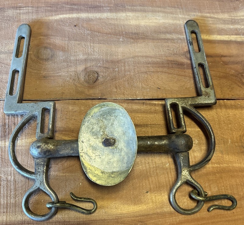 Vintage Horse Bit Curb Bit Unique Steel And Brass Mark