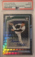 Thomas White POP 1 2024 Donruss Optic Signature Pandora SSP Auto /25 PSA 10