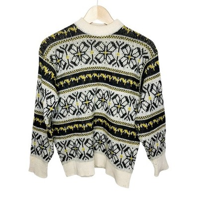 Vintage 50s Bulk E Knit Olympic Original Fair Isle Wool Sweater