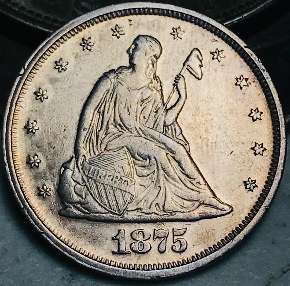 1875 Twenty Cent Piece 20C Ungraded Choice 90% Silver US Coin CC27326 - Image 3 of 4