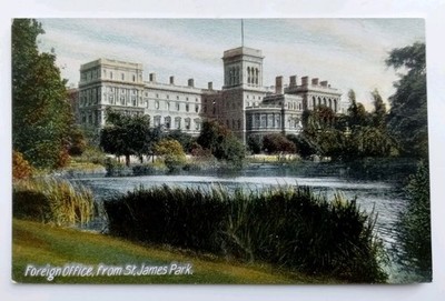Antike Postkarte - Das Auswärtige Amt aus St. James Park London 