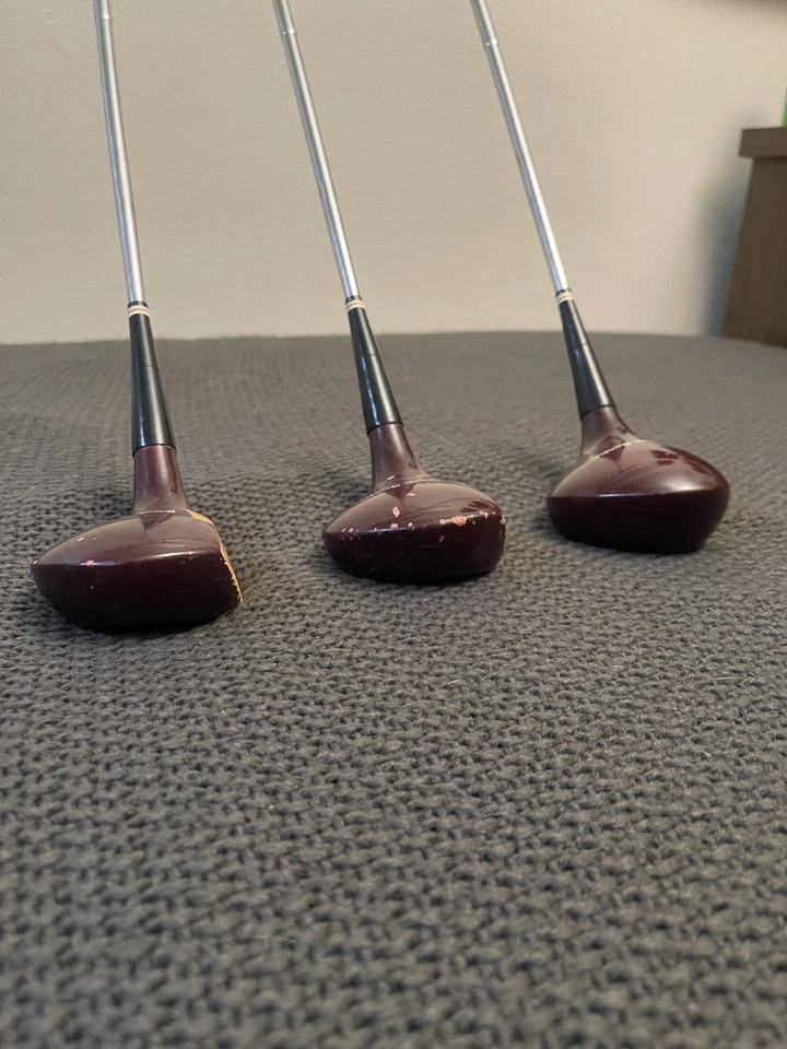 MacGregor Jack Burke 664 Persimmon Wood Set 1, 3, 4 Original Leather Grip - Image 4 of 4