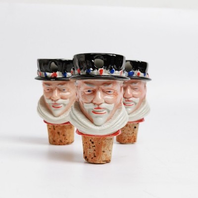 Vintage Beefeater Gin Ceramic Bottle Pourer and Stopper 3 pcs