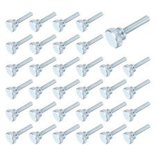 40 PCS M4x20mm Knurled Thumb Screws Carbon Steel Zinc Plated Flat Fasteners