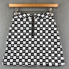 Vans Lazy Oaf Checkerboard Eye Print Mini Skirt Black White XS