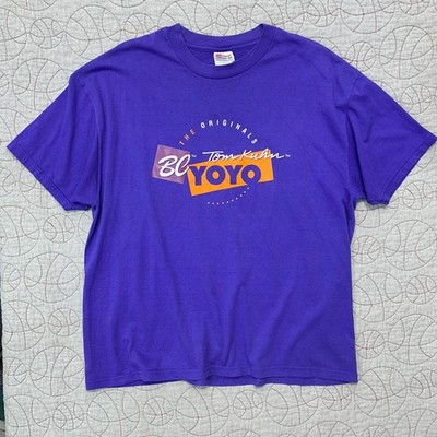 VTG Tom Kuhn Yoyo Hanes T-Shirt Purple Graphic / Men's XL