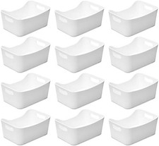 Storage Bins - Open Plastic Organizers and Storage Basket for Kitchen Pantry Org