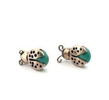 Aretes México Plata de Ley 925 Turquesa Dama Insecto 6.9g