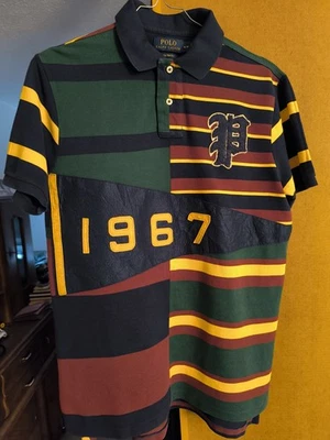 Polo Ralph Lauren Herren-Poloshirt M Kurzarm gestreift bestickt Knopf - Bild 1 von 3