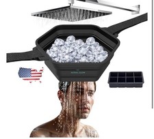 Astral Glow Ice Shower Attachment Set Black Silicone, Hooks, Straps, Ice Tray