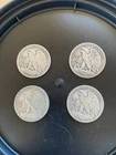 LOT OF 4 - 90% Silver Walking Liberty Half Dollars Circulated  1941 42 43 And 45