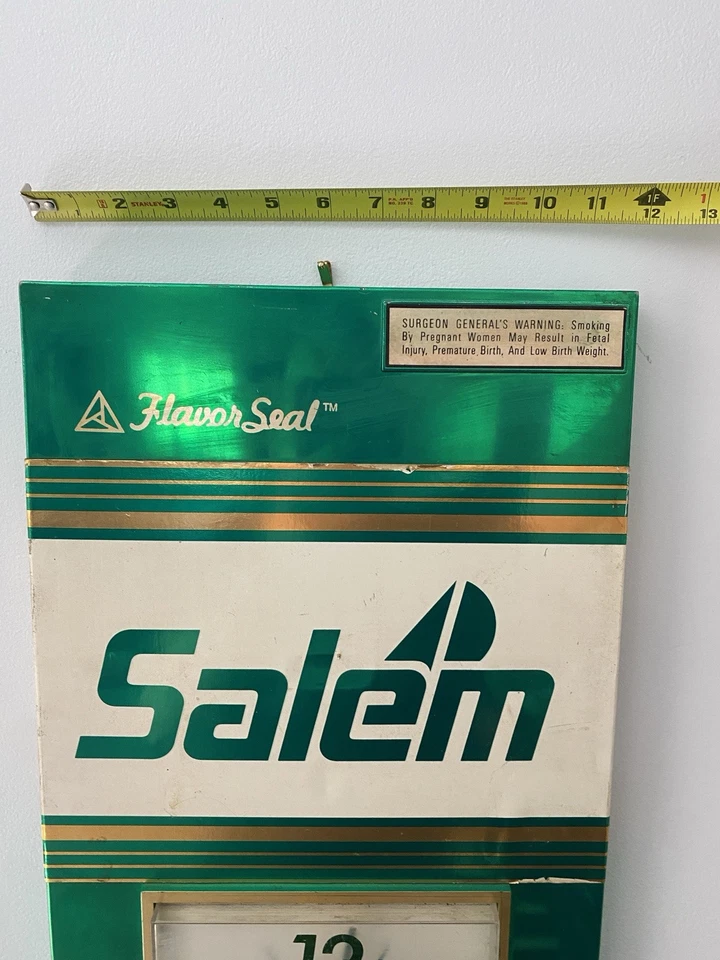 Vintage 2 foot By 1 foot Salem Cigarettes Clock. Working - Image 4 of 4