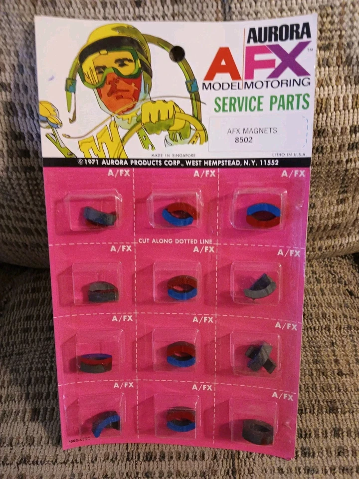 Piezas de servicio AFX #8502 (1971) - Imanes - 12 pares - De colección Nuevo de Lote Antiguo Foto 2 de 4