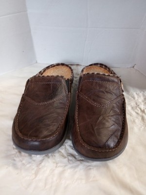 Spenco Women s Siesta Slide Mule Size 7 Brown Leather Comfort Slip On Shoe