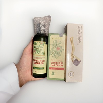 ABERA Shampoo Serum Derma Roller Set Hair Beard Growth Natural Regrowth Loss 540