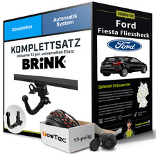 Für FORD Fiesta VI CB1, CCN Anhängerkupplung abnehmbar +eSatz 13pol uni 08- NEU