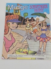 Vintage Mattel Activity Booklet Titled Midge Scavenger Hunt, Comic Style