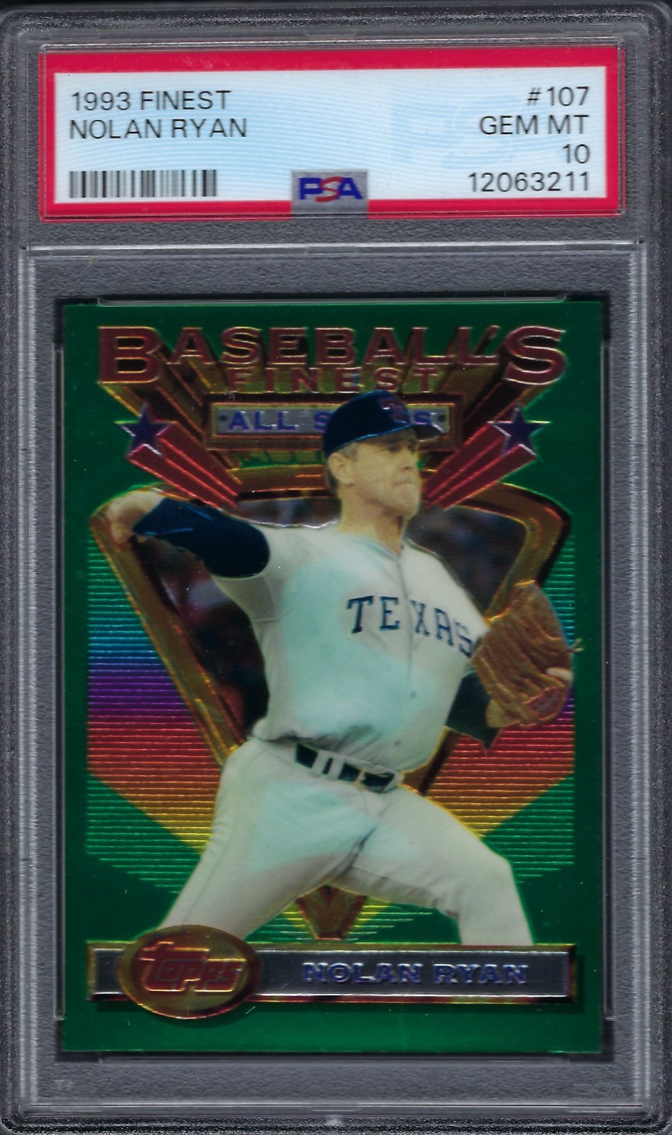 1993 Topps Finest Nolan Ryan #107 PSA 10 VERY RARE