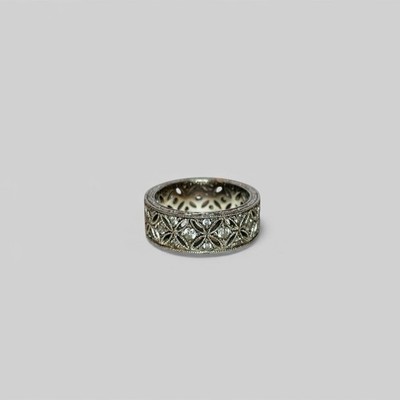Tacori Sterling Silver Epiphany Harlequin Eternity CZ Band Ring Sz 7.25 - . 22