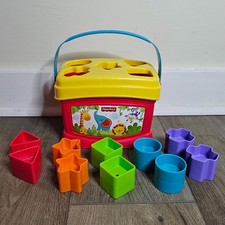 Fisher Price Shape Sorter Bucket Box Blocks Colors Toddler Toy 2015 Complete