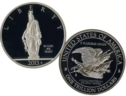 One Trillion-Dollar Trial Coin w/ COA Commemorative Silver-Layered