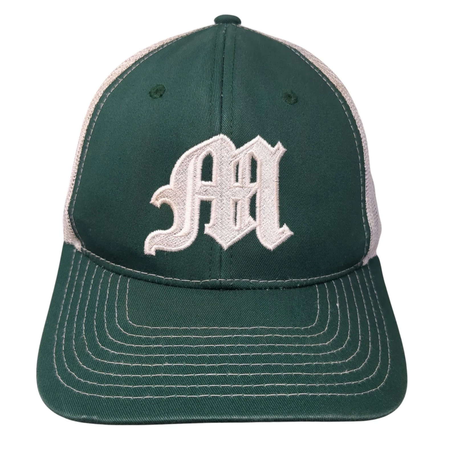 NV Caps Snapback Trucker Hat Green One Size Adjustable Mesh Back Polyester