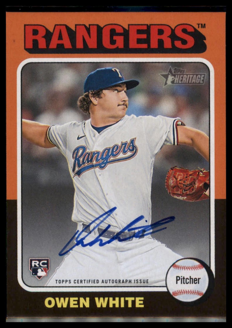 Owen White 2024 Topps Heritage - Real One Autographs #ROA-OW Texas Rangers
