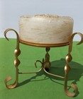 Candle Trimmed In Gold & Candle Holder Gold Tone Pillar — photo 6