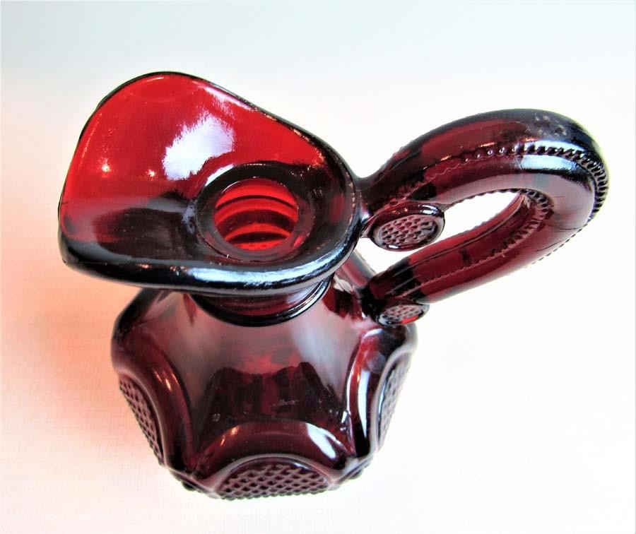 Avon Cape Cod Ruby Red  Cruet with Salt and Pepper Shakers