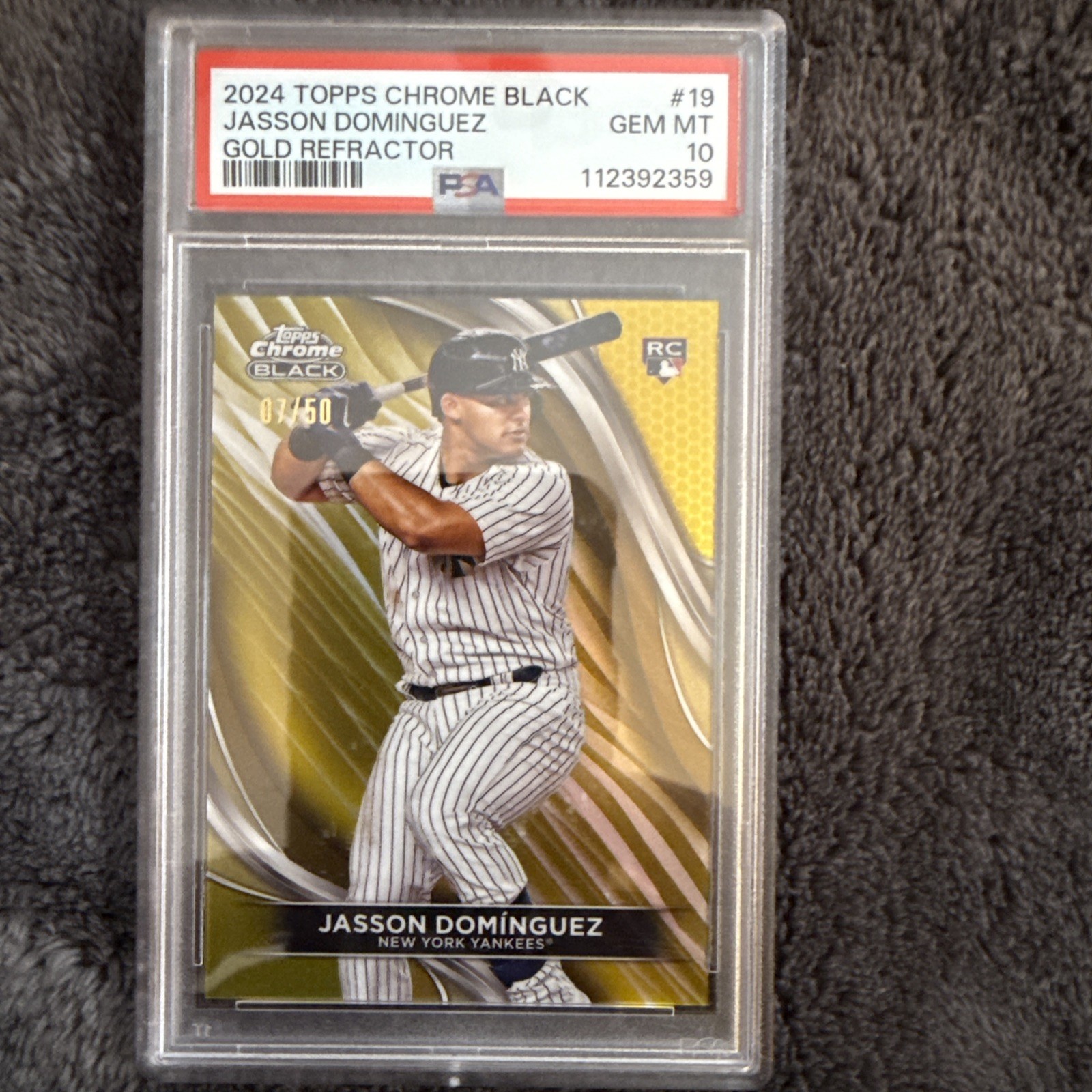 2024 Topps Chrome Black - Jasson Dominguez #19 Gold Refractor /50 (RC)