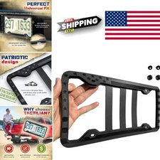 Silicone American Flag License Plate Frame Black Anti Scratch Design