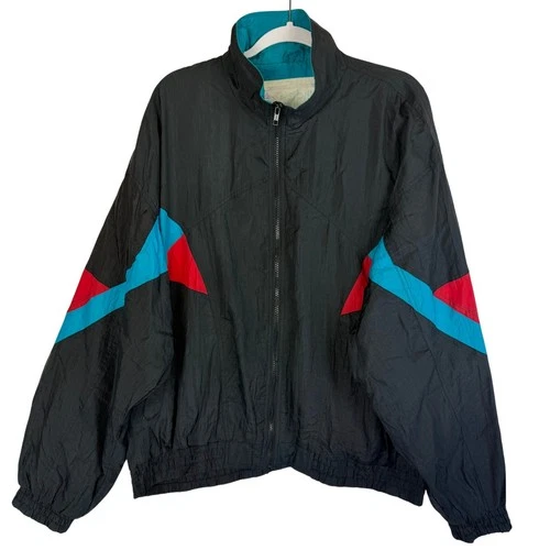 Vintage Esprit by Campus Nylon Windbreaker Jacket Mens Size XL Black Retro 90s - product listing photo