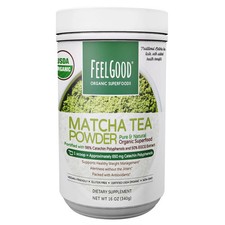 Feel Good USDA Organic Matcha Powder - 16 Oz, 151 Servings, Green Tea Extract
