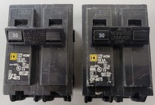  Lot of 2 Square D Homeline 2-Pole 30A 120/240V Circuit Breaker HOM230 New