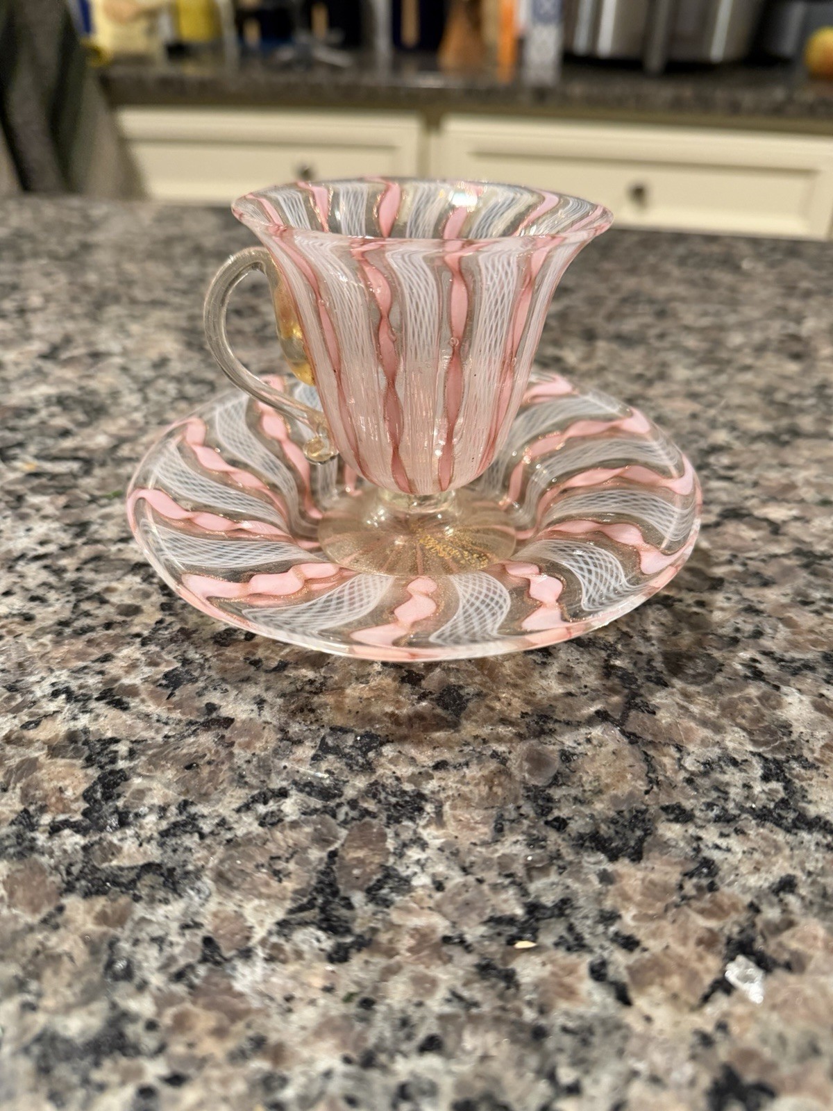 VTG FRATELLI TOSO MURANO CUP & SAUCER, 1950