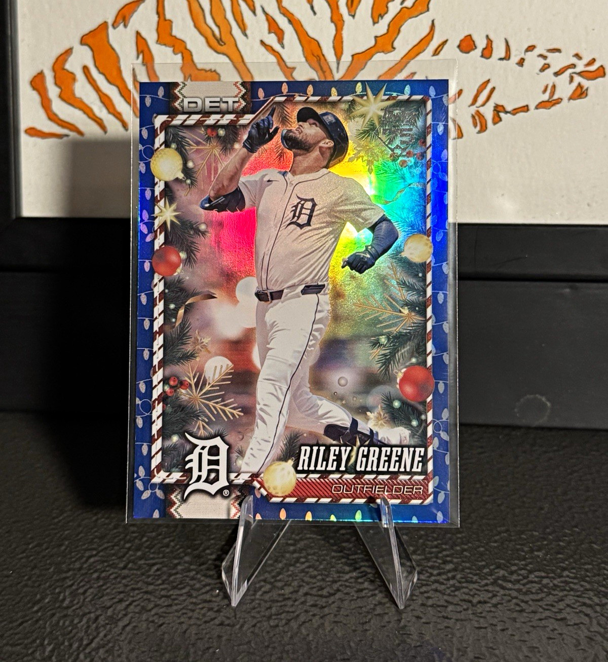 Topps Holiday 2026 Riley Greene Detroit Tigers Blue Border Holo Insert #H-135