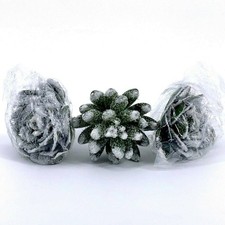 Craft Succulent Winter Frosted Glitter Snow Christmas Craft Plants 3.5  Lot Of 3