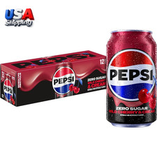 Soda Pop 12 oz Aluminum Cans, 12 Pack Zero Sugar Wild Cherry Cream