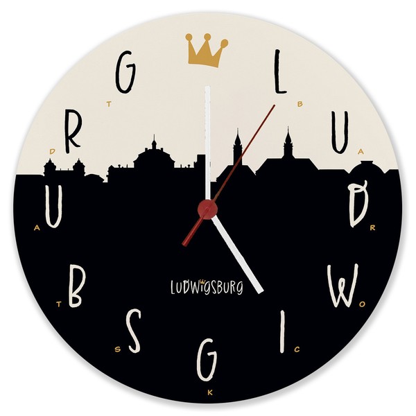 Ludwigsburg Skyline Wanduhr Aus Alu - Ludwigsburg-image