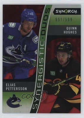 2023 Synergy Synergistic Duos Star-Star Red Quinn Hughes Elias Pettersson 0l45