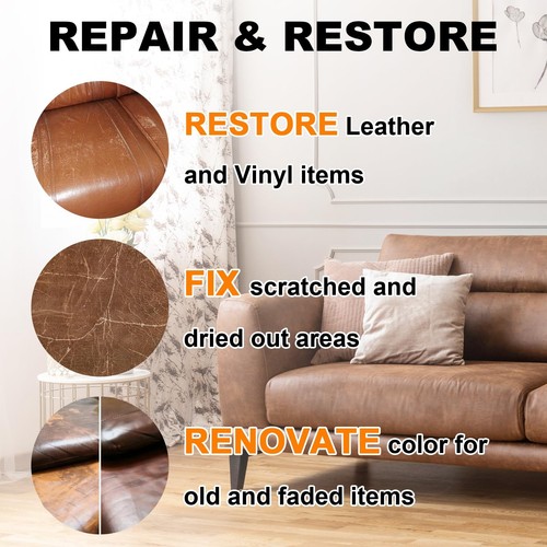 Leather Recoloring Balm, Tan Leather Repair Kit for Furniture, Leather Dye, L... - Picture 4 of 8