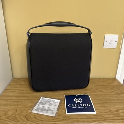 Carlton Hartschalen-Schminktasche 90er Jahre mit Spiegel - Schwarz 