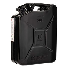 20 Litre (20L) Steel Fuel Jerry Can - Black - Diesel, Petrol, Oil, Water